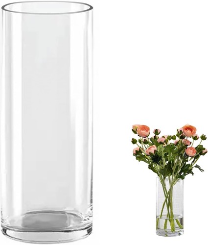 Clear glass cylinder vase - clear,