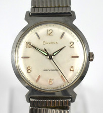 Vintage 1962 M2 Bulova Selfwinding Stainless Steel 33.10mm Case Watch Runs lot.f