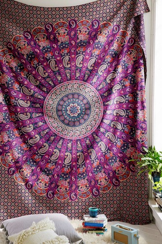 Hippie indian tapestry - hippie,