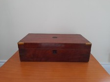 Antique Wood Storage Box Writing Slope For Repurposing Upcycling Project