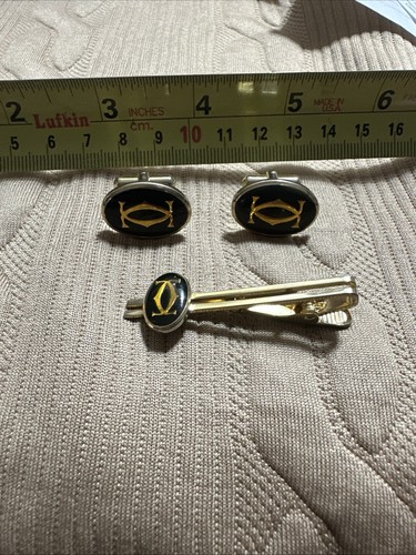 Auth cartier cufflinks tie pin - cartier,