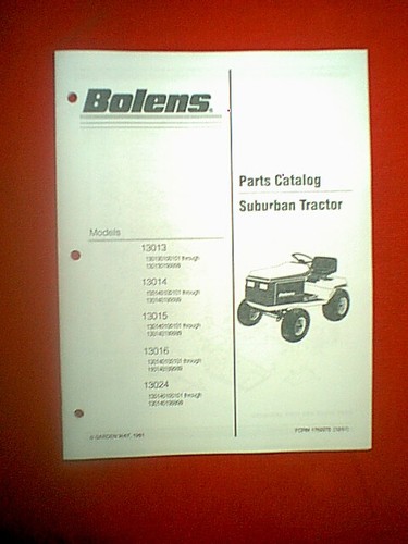 Bolens suburban tractor models - tractor,
