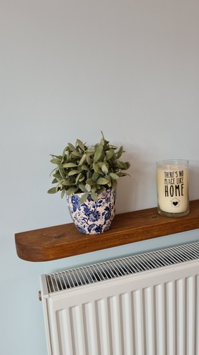 Rustic wooden radiator shelf - radiator,