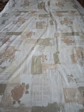 Vtg Chris STONE FABRIC Modern Abstract Floral Rose beige+pink+Gray 54" Wide BTY