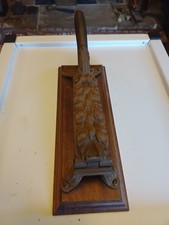19c Cast Iron, Mahogany Apothecary Cork  Press bottle Tool 12" Total Length