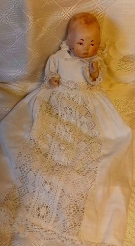 Antique jointed bisque baby - bisque,