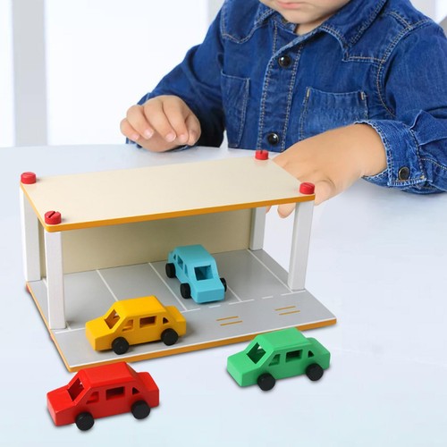 Wooden toy parking lot - wooden,
