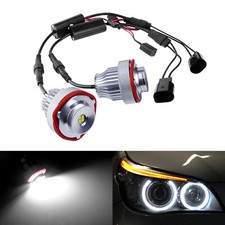 2x LED Angel Eyes Halo Ring Head Light Bulb White 6000K For BMW E60 E61 LCI 40W