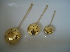 Brass Chestnut Roasting Pans Set Of 3 Old Style Roaster / Cooking Fire Place SML