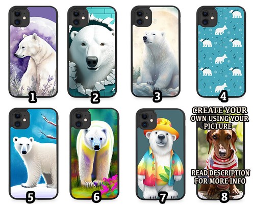 Polar bear rubber phone case - bear,