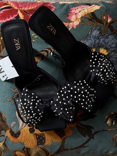 Zara black polka - polka, mesh