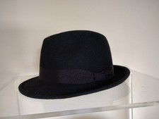 DH Black Felt Homburg Hat