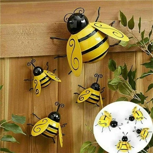 4pcs metal bee wall decor - 4pcs,