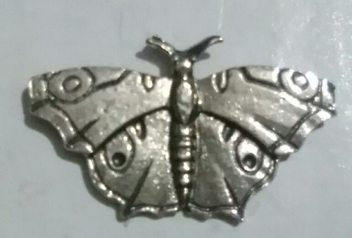Butterfly silver pewter pin - pewter,