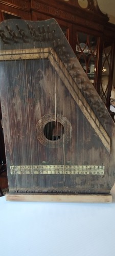 1894 antique harp zither - 1894,
