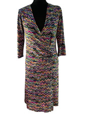 Avoca multicoloured dress size 10 3/4 sleeve polyester blend womens
