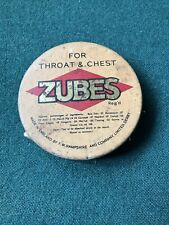 Vintage Zubes For Throat & Chest Tablets Circular Tin F W Hampshire & Co Derby 