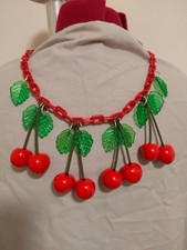 bakelite style cherry necklace