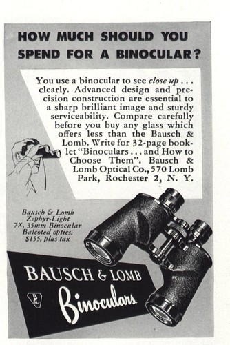 1952 bausch lomb binoculars - &,
