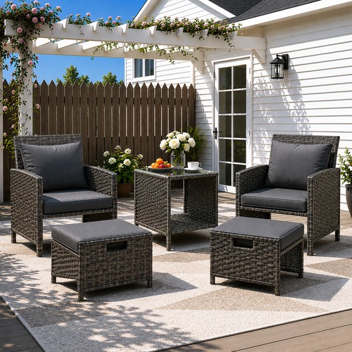 Rattan garden furniture set 5 - furniture,
