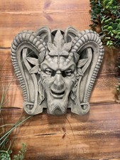 STONE GARDEN TREE MAN GREEN MAN DEVIL PAGAN WALL PLAQUE HANGING ORNAMENT