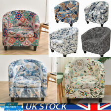 Elastic Stretch Tub Chair Covers 2-Pieces Armchair Bucket Chair Full Slipcovers