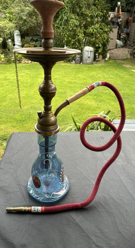 Hookah blue glass brass - blue,