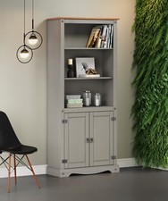 Corona Bookcase Grey Wax 2