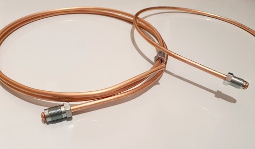 Copper front set brake pipes - set,