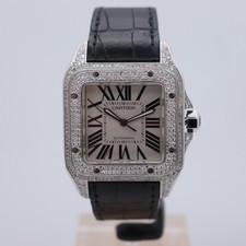 CARTIER SANTOS 100 XL AUTOMATIC A/M DIAMOND SET BOXED