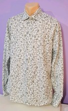 Stenstroms slimeline twofold  super cotton shirt floral design size 17 1/2"  44 