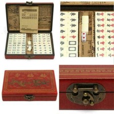 Vintage Mahjong Rare 144 Tiles Mah-Jong Set Bamboo Piece English Instructions