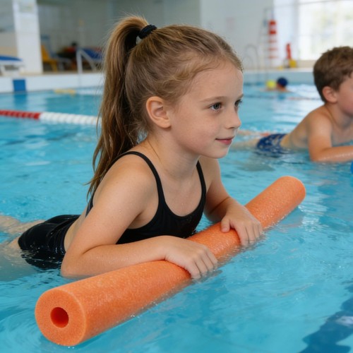 Swimming pool noodle float - swimming, aid