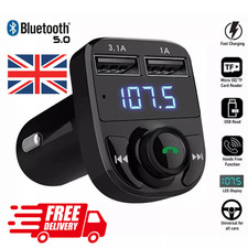 Car Wireless Bluetooth FM Transmitter MP3 Player USB Car Charger Adapter UK