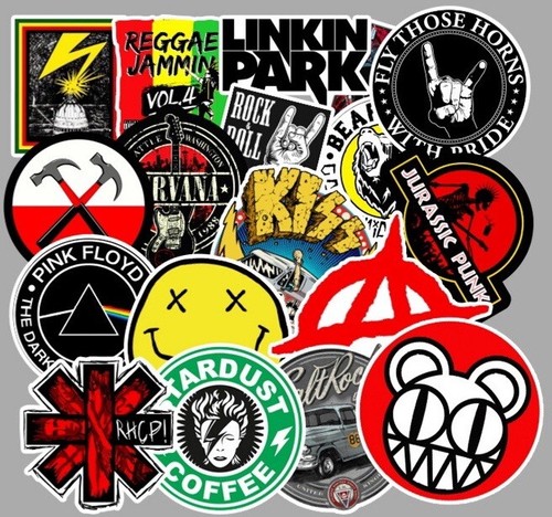 100 rock stickers metal - 100,