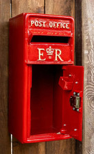 Retro Collections Wall Mounted Red ER Royal Mail Cast Iron Post Box