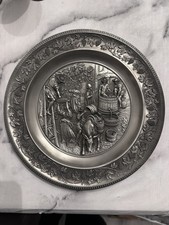 Ornate Pewter Plate  9” Made