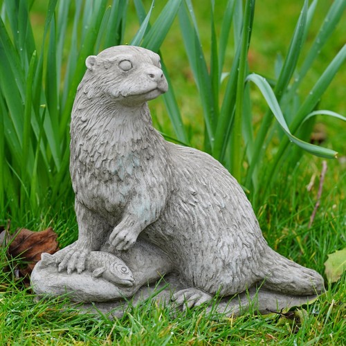 Otter stone statue outdoor - otter,