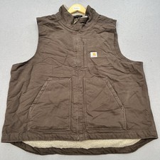 Men's Carhartt Mock-Neck Sherpa-Lined Vest /Gilet Loose Fit Size L Fits Like XL