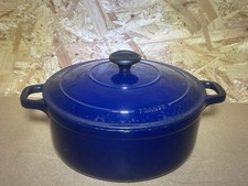 Chasseur Cast Iron Casserole Dish 24cm Blue  Made In France Same As Le Creuset 