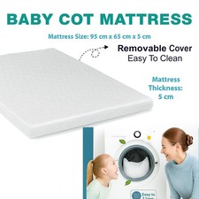 Kids Travel Cot Mattress Fits Most Red Kite Cot Bed 93 x 64 x 6 Cm