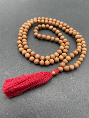 White sandalwood mala 108 1 - mala,