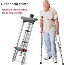Underarm Crutch Height Adjustable Lightweight Aluminium Walking Aid Stability UK