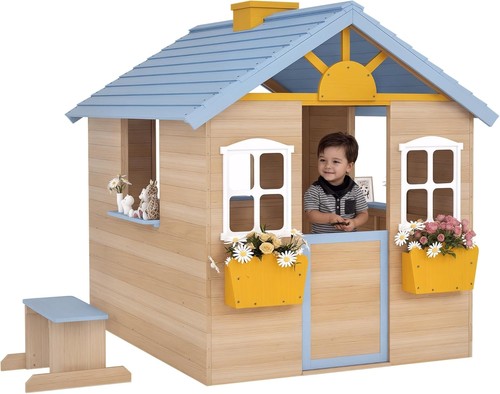 Outsunny wooden playhouse - playhouse, for