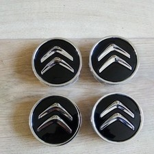 4 X CITROEN ALLOY WHEEL CENTRE CAPS  BLACK C1 C3 C4 DS3 60MM FITS MOST MODELS 