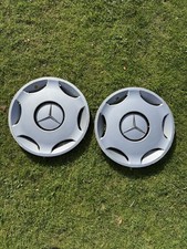 Pair Genuine Mercedes Wheel Trims 15” A2024010024 – W202 W210 Era – OEM Hubcaps
