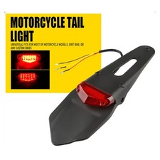 LED Brake Stop Rear Light Tail Lamp Motorcycle Enduro Dirt Bike Fender Universal