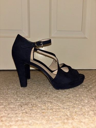 Graceland navy blue - faux, suede