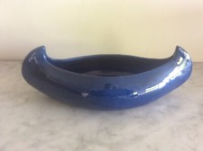 CH Brannam Devon Art Pottery Blue Canoe planter c1920 (Liberty London interest)