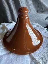 Moroccan Greek style Terracotta Glazed Clay Tagine Lid 9 1/2” X 8”